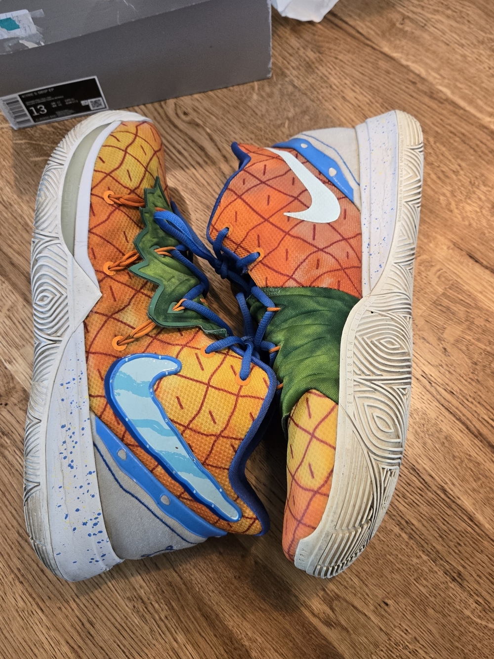 Nike Kids Pineapple Graphic Basketball Shoes - Orange/Green